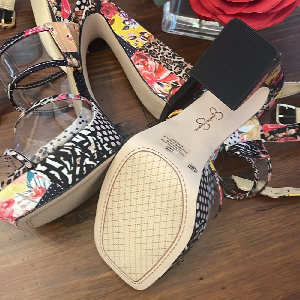 Jessica Simpson multicolored platform heels NWOT - Picture 4 of 8